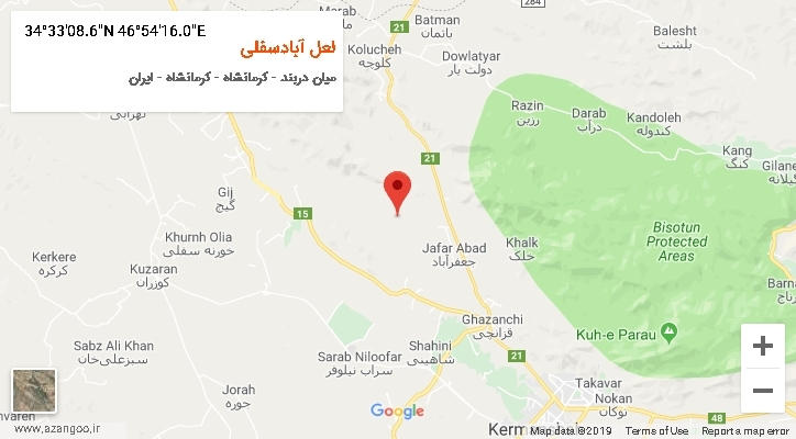 روستای لعل آبادسفلی بر روی نقشه