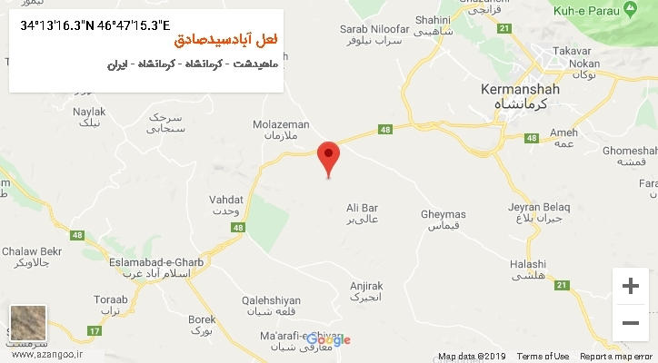 روستای لعل آبادسیدصادق بر روی نقشه