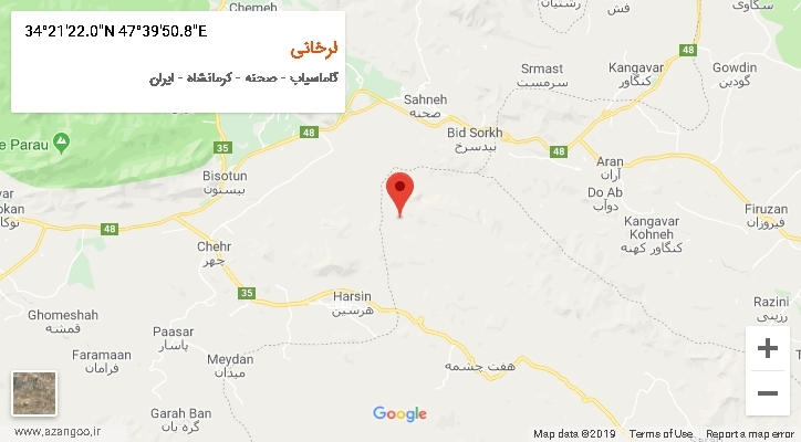 روستای لرخانی بر روی نقشه