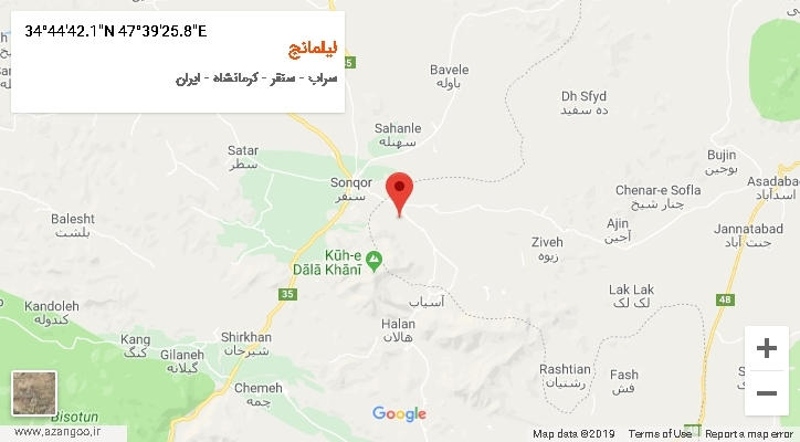 روستای لیلمانج بر روی نقشه
