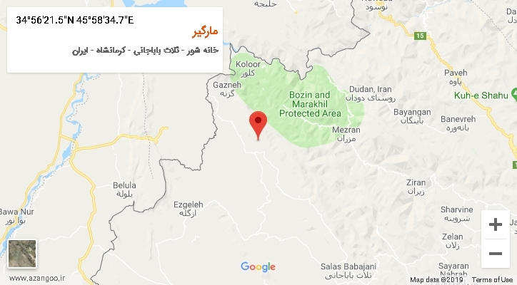روستای مارگیر بر روی نقشه