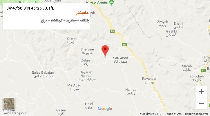 روستای ماسندر بر روی نقشه