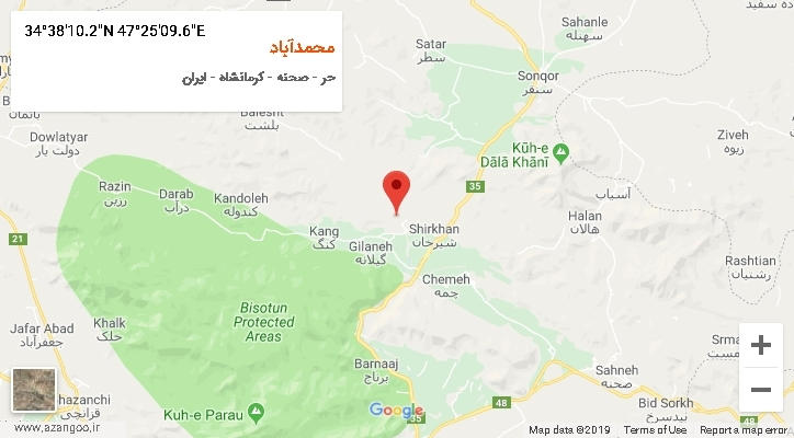 روستای محمدآباد بر روی نقشه