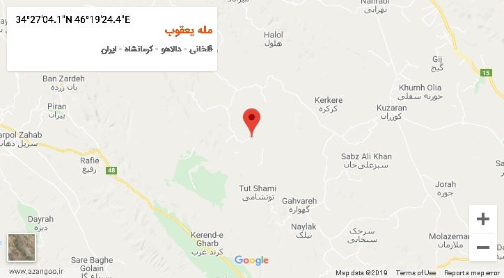 روستای مله یعقوب بر روی نقشه