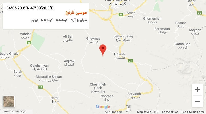 روستای موسی نارنج بر روی نقشه