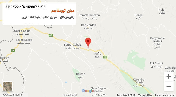 روستای میان کبودقاسم بر روی نقشه