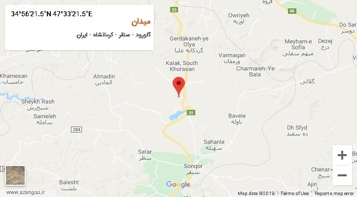روستای میدان بر روی نقشه