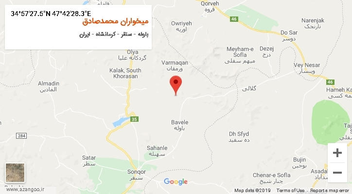 روستای میخواران محمدصادق بر روی نقشه