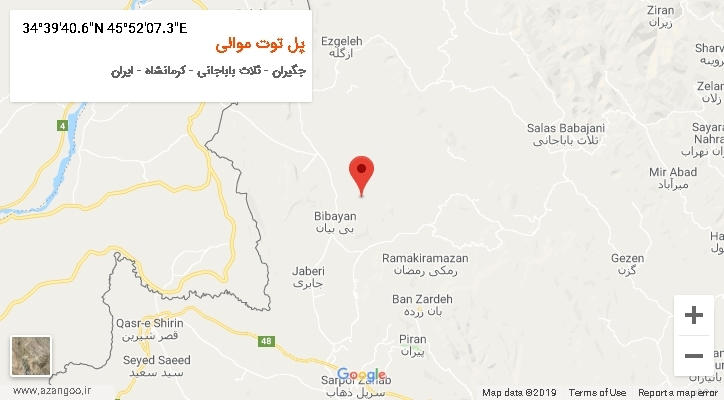 روستای پل توت موالی بر روی نقشه