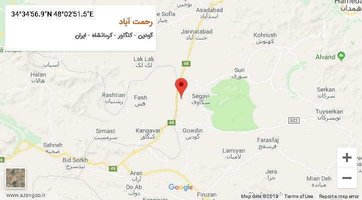 روستای رحمت آباد بر روی نقشه