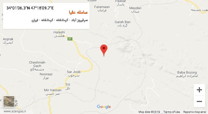 روستای سامله علیا بر روی نقشه