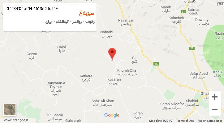 روستای سبزبلاغ بر روی نقشه