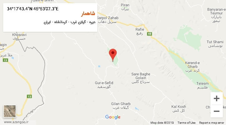 روستای شاهمار بر روی نقشه