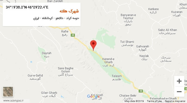 روستای شهرک هلته بر روی نقشه
