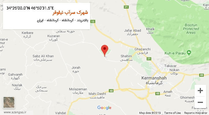 روستای شهرک سرآب نیلوفر بر روی نقشه