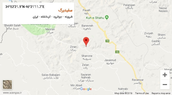روستای سفیدبرگ بر روی نقشه