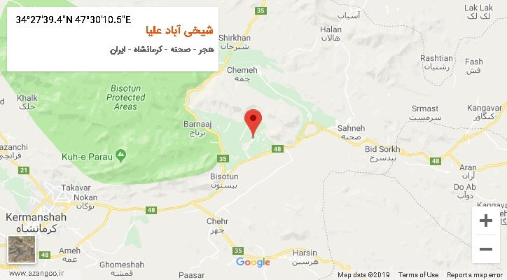 روستای شیخی آباد علیا بر روی نقشه