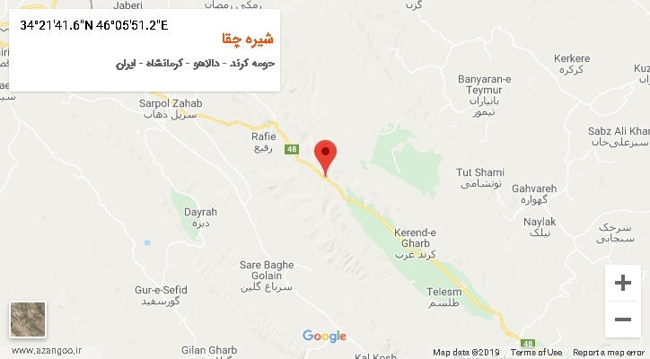 روستای شیره چقا بر روی نقشه