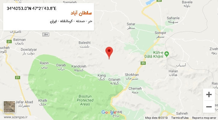 روستای سلطان آباد بر روی نقشه