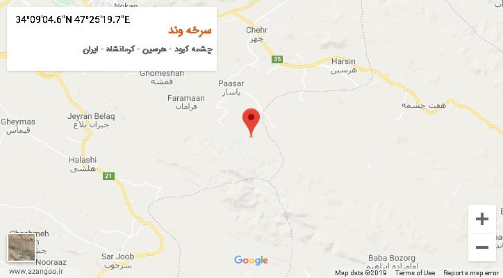 روستای سرخه وند بر روی نقشه