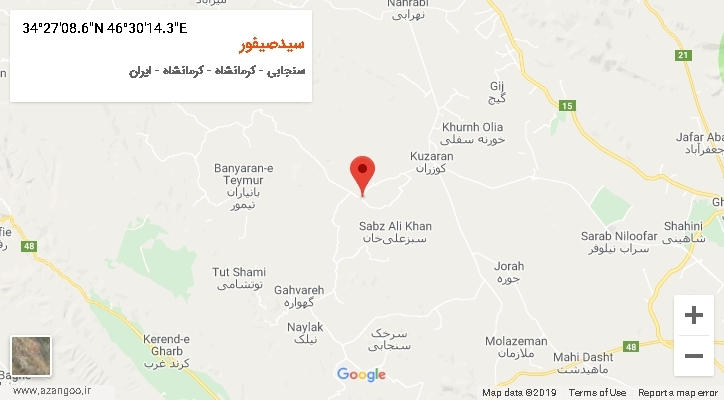 روستای سیدصیفور بر روی نقشه