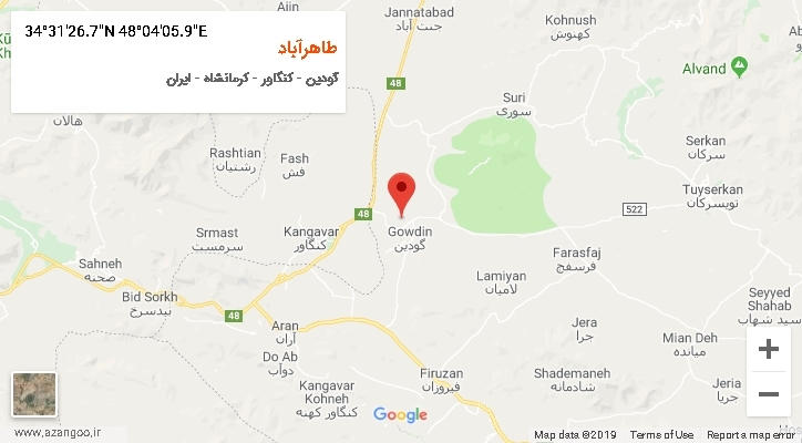 روستای طاهرآباد بر روی نقشه