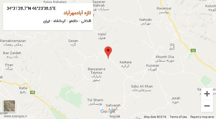 روستای تازه آبادمهرآباد بر روی نقشه