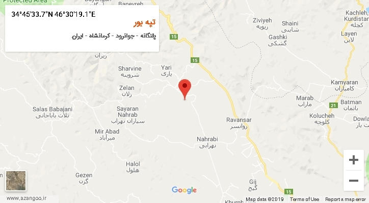 روستای تپه بور بر روی نقشه