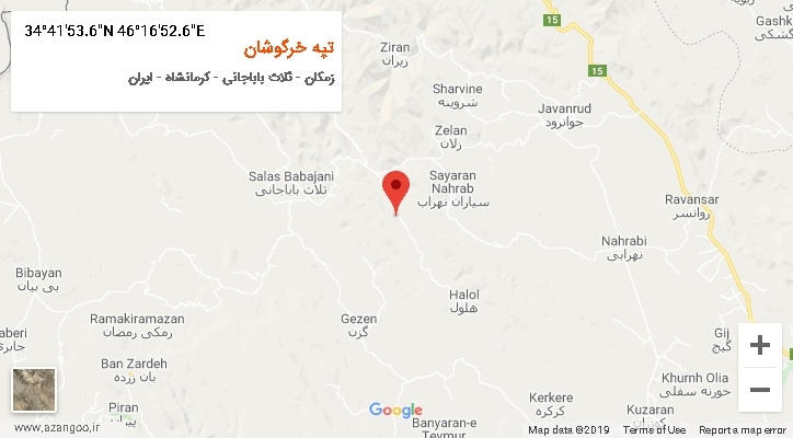 روستای تپه خرگوشان بر روی نقشه