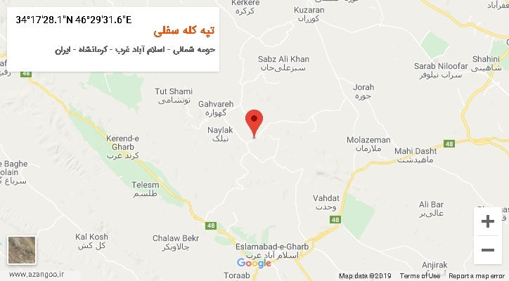 روستای تپه کله سفلی بر روی نقشه