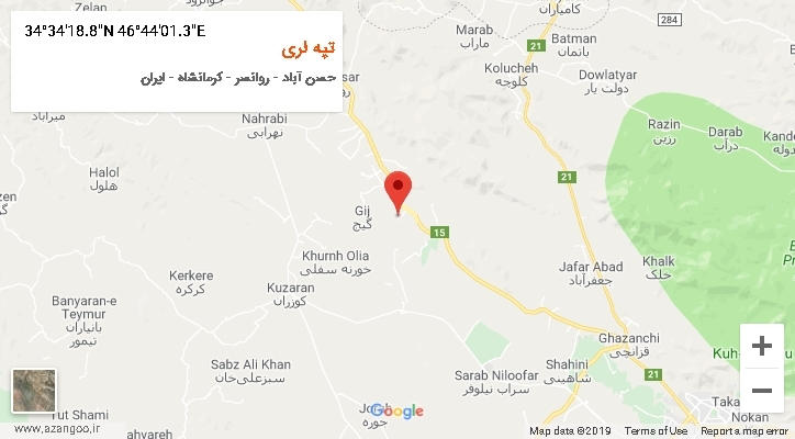 روستای تپه لری بر روی نقشه