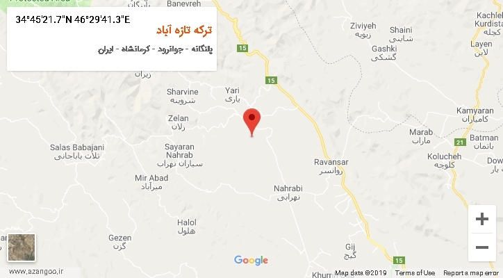 روستای ترکه تازه آباد بر روی نقشه