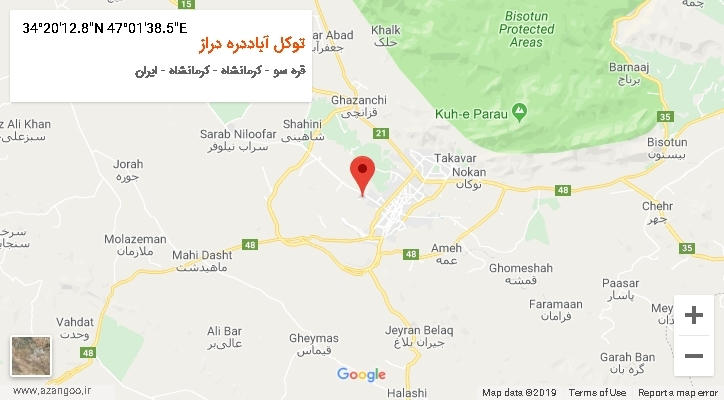 روستای توکل آباددره دراز بر روی نقشه