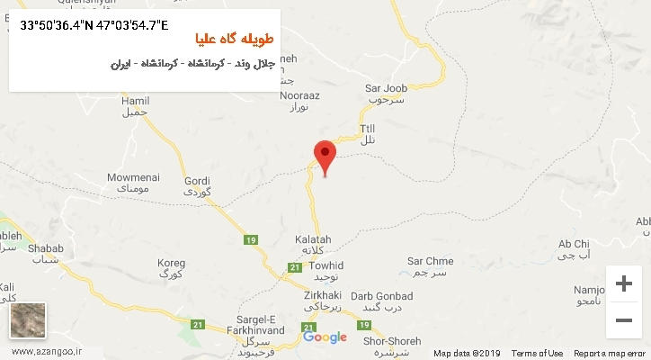 روستای طویله گاه علیا بر روی نقشه