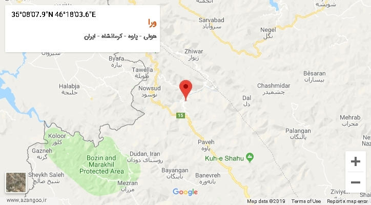 روستای ورا بر روی نقشه