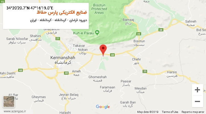 روستای ضنایع الکتریکی پارس حفاظ بر روی نقشه