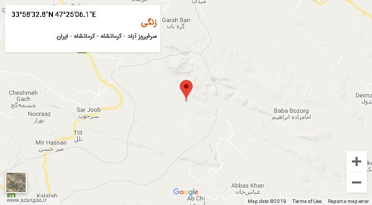 روستای زنگی بر روی نقشه