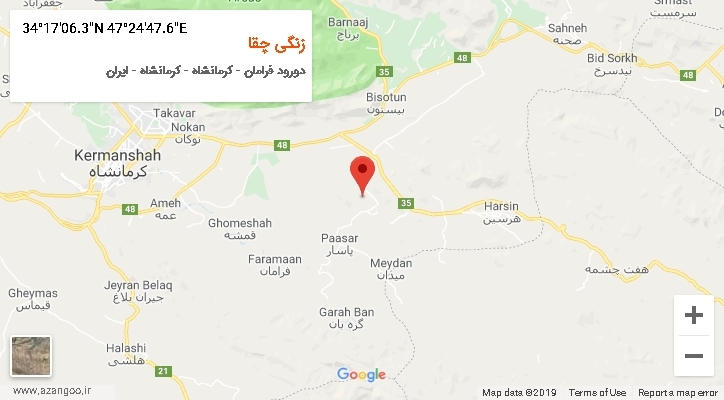 روستای زنگی چقا بر روی نقشه