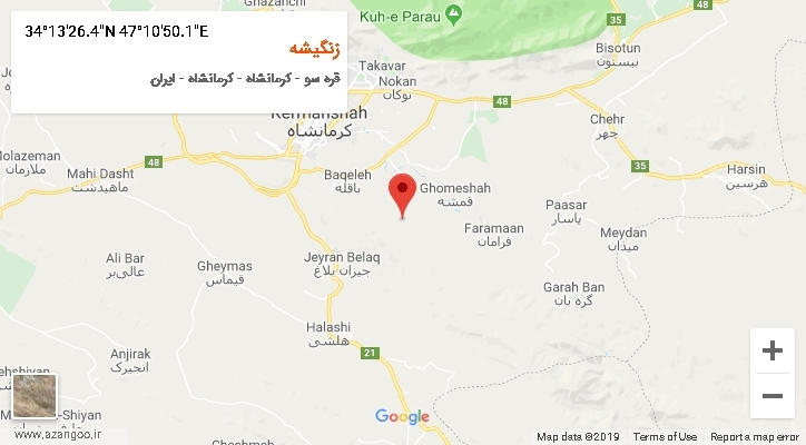 روستای زنگیشه بر روی نقشه