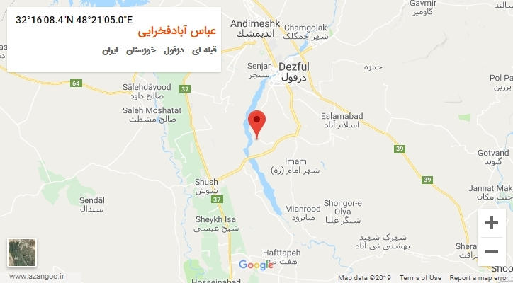 روستای عباس آبادفخرایی بر روی نقشه