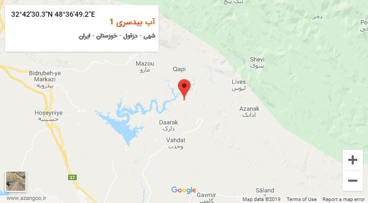 روستای آب بیدسری 1 بر روی نقشه
