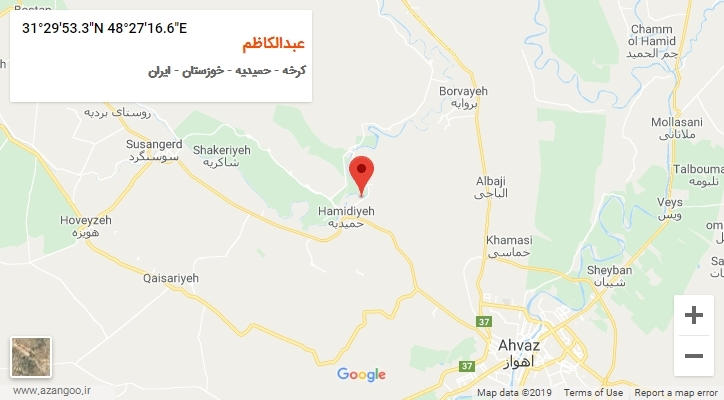روستای عبدالکاظم بر روی نقشه
