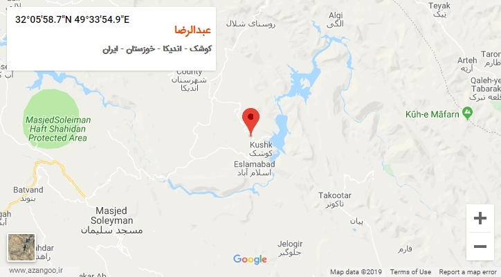 روستای عبدالرضا بر روی نقشه