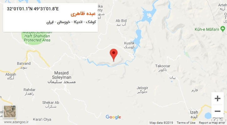 روستای عبده ظاهری بر روی نقشه