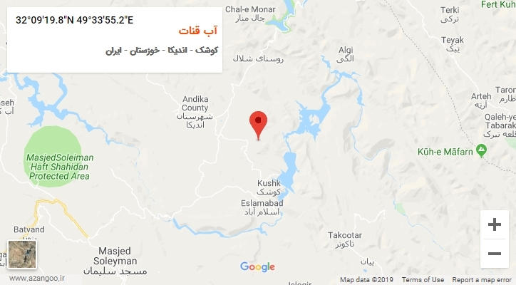 روستای آب قنات بر روی نقشه