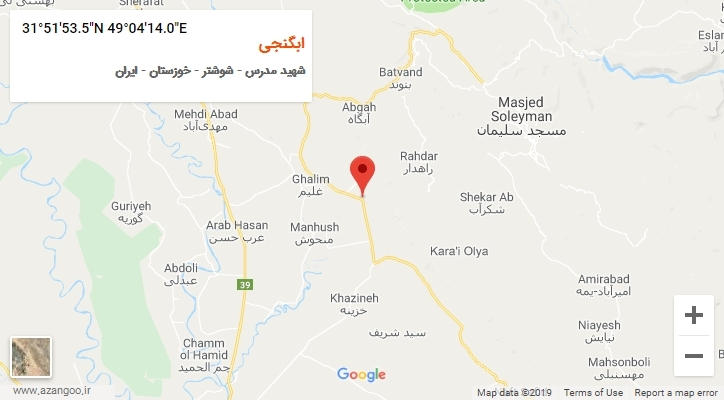 روستای ابگنجی بر روی نقشه