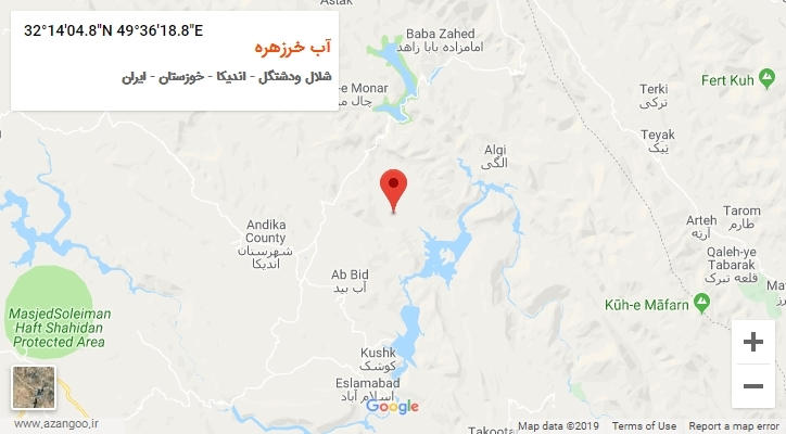 روستای آب خرزهره بر روی نقشه