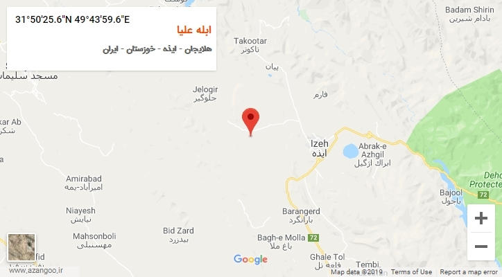 روستای ابله علیا بر روی نقشه