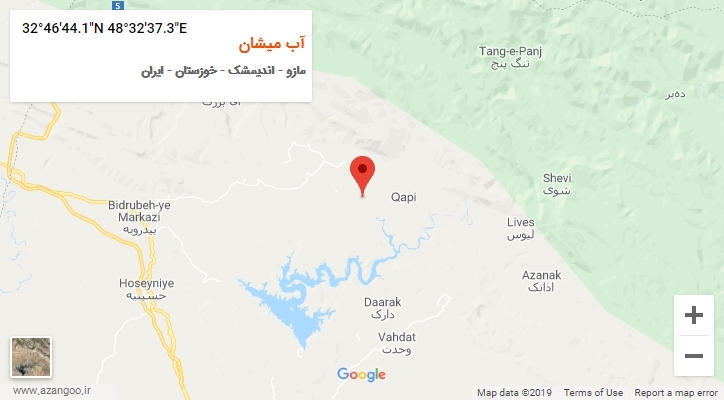 روستای آب میشان بر روی نقشه