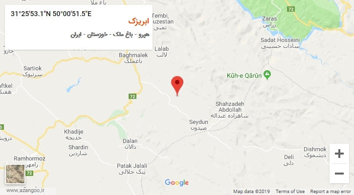 روستای ابریزک بر روی نقشه